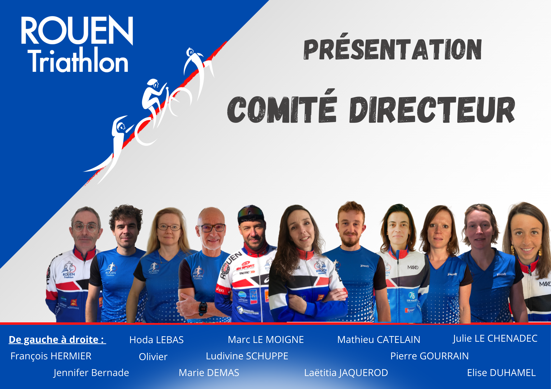 Trombinoscope comité directeur - Rouen Triathlon - Cyclisme, natation, course - Club - Sport - Compétition - Engagement - Equipe